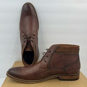 TOMMY HILFIGER, MEN’S DRESS LACE UP CHUKKA BOOTS, BROWN SIZE 9 MEDIUM